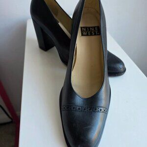 Nine West navy blue block heels